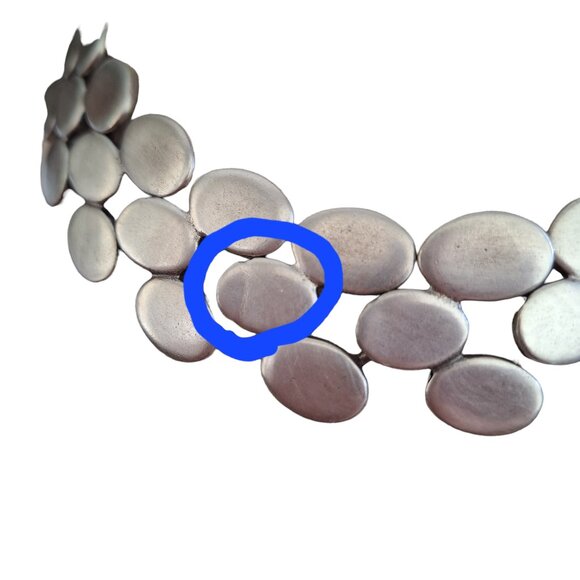 Brushed Silver Multi-Strand Oval Link Necklace - Picture 8 of 11